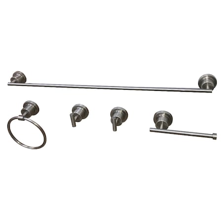 Kingston Brass BAH8212478SN Concord 5-Piece Bathroom Accessory Set, Brushed Nickel BAH8212478SN